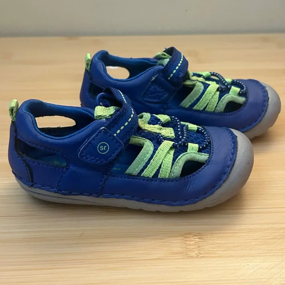 Stride Rite Tobias Sandals Blue Green Infant Baby Shoes 6m Water Resistant